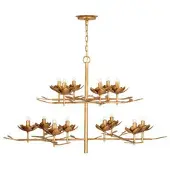 Visual Comfort Clementine 53" takkrona antique gold leaf