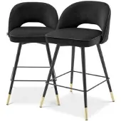 Eichholtz Cliff barstolar roche black velvet 2-set