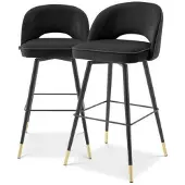 Eichholtz Cliff barstolar roche black velvet 2-set