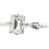 Caroline Svedbom Diora ring rhodium crystal