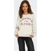 JDY Sweatshirt 'JDYMESA' ecru / mörkröd