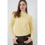 Big Dart Texturerad Slim Fit Halv Polokrage Blus