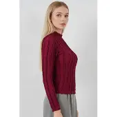 Big Dart Strukturerad Slim Fit Halvpolokrage Blus