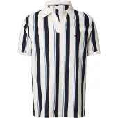 Tommy Hilfiger T-shirt 'Relaxed Fit Stripe Crepe' blå / marinblå / vit