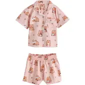 Next Pyjamas ljusblå / ljusbrun / rosa