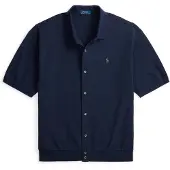 Ralph Lauren för män. 710B18514003 Sportskjorta marinblå (L), Casual, Bomull, Kort ärm, Marino