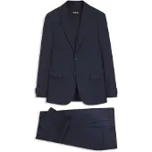 BOSS Slim-fit suit in micro-patterned virgin wool