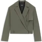 BOSS Relaxed-fit jacket in Japanese crepe
