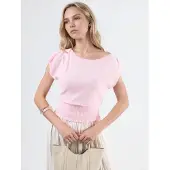 Busem Båtringad Ribbade Blus