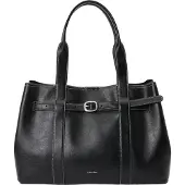 Calvin Klein Hinkväska 'Buckle Metallic Logo Tote' svart