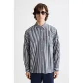 Scotch & Soda Striped Relaxed Fit Skjorta Med Långa ärmar