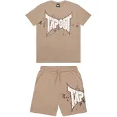 TAPOUT Träningsoverall 'Dunlab' brun / ljusbrun / vit