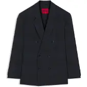 HUGO Modern-fit blazer in checked virgin wool