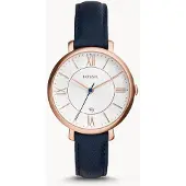 Fossil Damklocka Jacqueline med blå läderrem-ES3843