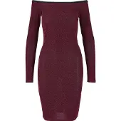 Urban Classics Off Shoulder Glitter Klänning Med Långa ärmar