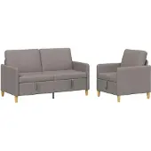vidaXL Soffgrupp med förvaring 2 pcs Taupe Polyester