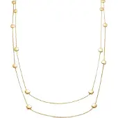 Luxenter vit pärlhalsband avslutat i 18K gult guld - Tislain