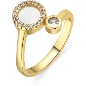 Luxenter ring med vit pärlemor 18k guldfinish - Yaran