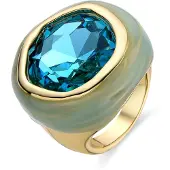 Luxenter Green Crystal ring i 18K gult guld - Mantis