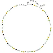 Hey Happiness Halsband 'Vivid Glow' guldgul / pastellgrön / svart / silver