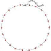 Hey Happiness Halsband 'Coral Glow' ljusröd / silver