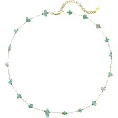 Hey Happiness Halsband 'Green Aura' guld