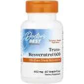 Doctors Best , Hög Potens Trans-Resveratrol 600, 600 mg, 60 Veggie Caps