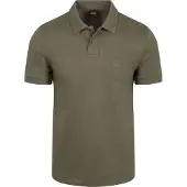 BOSS för män. 50507803 Slim fit polotröja i bomull med stretch och logotypapplikation grön (L), Casual, Kort ärm