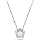 Swarovski Halsband silver / transparent / pärlvit