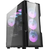 Darkflash DK431 Datorchassi i glas (svart) + 4 RGB-fläktar