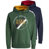 Jack & Jones Sweatshirt 'JJLoof' marinblå / curry / grön / karminröd