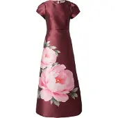 Vila Klänning 'VISHINA' mörkgrön / rosa / vinröd