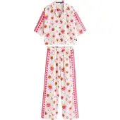 Rockett St George Pyjamas gräsgrön / pastellrosa / röd / vit