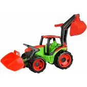 Lena GIGA TRUCKS Tractor with front loader, Traktor, 3 År, Plast, Blå, Grå, Vit