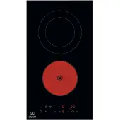 Electrolux Domino LHR3233CK - Keramisk häll - 2 kokplattor - Fördjupning - bredd: 27 cm - djup: 49 cm - ramlös - svart