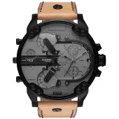 Diesel DZ7406 Mr. Daddy 2.0 kronograf brunt läder herrklocka
