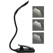 INF Läslampa, LED-boklampa med 3 ljuslägen, uppladdningsbar Black