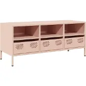 vidaXL Tv-bänk rosa 101,5x39x43,5 cm kallvalsat stål
