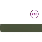 vidaXL Rabattkanter 10 st olivgrön 20x103 cm kallvalsat stål