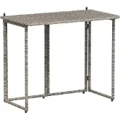 vidaXL Hopfällbart trädgårdsbord grå 90x51x75 cm konstrotting