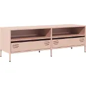 vidaXL Tv-bänk rosa 135x39x43,5 cm kallvalsat stål