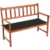 vidaXL Trädgårdsbänk med dyna 120 cm massivt akaciaträ