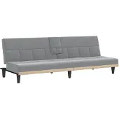 vidaXL Bäddsoffa med kuddar ljusgrå tyg