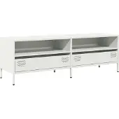 vidaXL Tv-bänk vit 135x39x43,5 cm kallvalsat stål