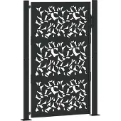 vidaXL Trädgårdsgrind svart 105x155 cm bladdesign i stål
