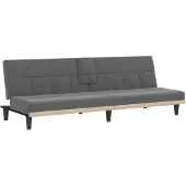 vidaXL Bäddsoffa med Mugghållare Mörkgrå Tyg, Dagsoffa, Bäddsoffa, Dagbädd, Bäddsoffa 351864