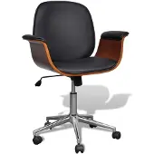 vidaXL Fåtölj böjträ och konstläder