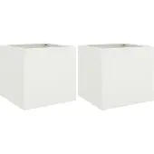 vidaXL Odlingslådor 2 st vit 42x40x39 cm stål