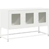 vidaXL TV-bänk vit 100,5x39x60,5 cm kallvalsat stål