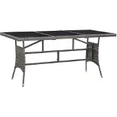 vidaXL Trädgårdsbord grå 170x80x74 cm konstrotting